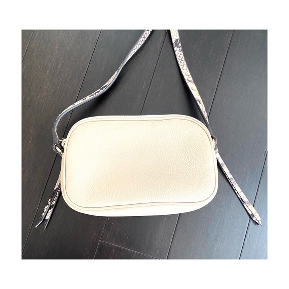 Leather Double Zip Crossbody w/ Snakeskin Strap - Picture 2 of 8